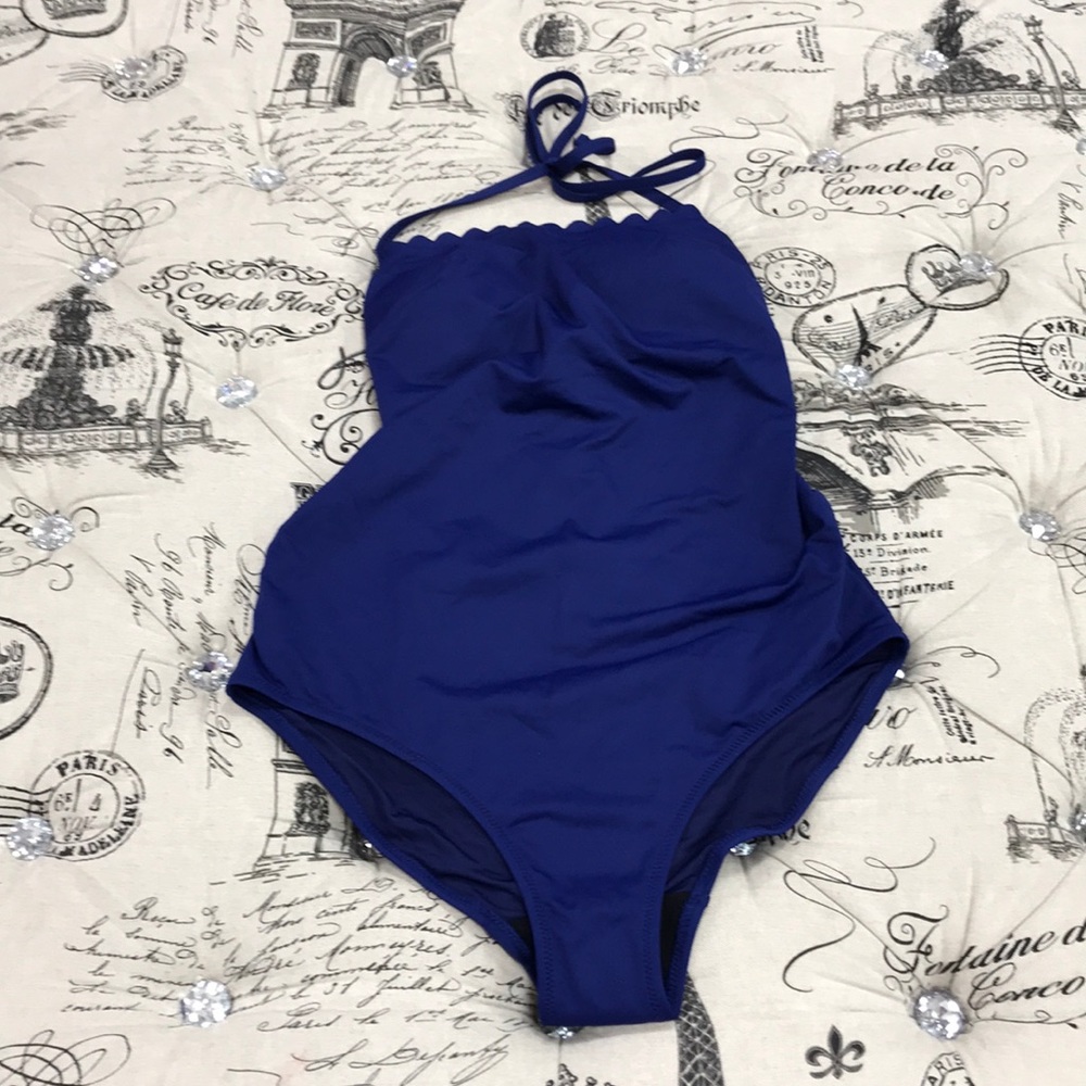 Ruch Scallop V Neck One Piece Maternity Swimsuit